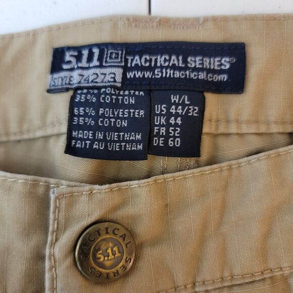 5.11 Tactical Series Mens Size 44X32 Desert Tan Poly Cotton Cargo Pants - Picture 16 of 16